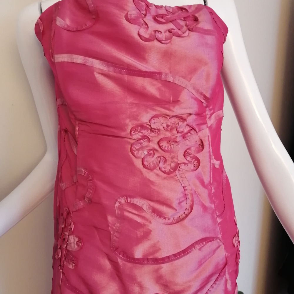 Jessica McClintock Fuchsia Floral Prom Dress - Picture 7 of 11
